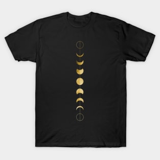 Minimal Phases Of The Moon - Gold Version T-Shirt